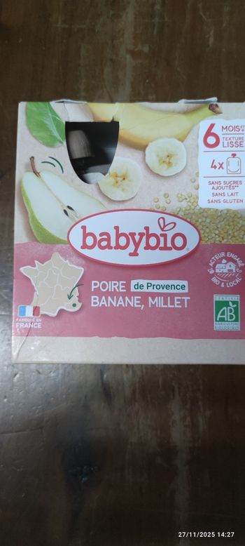 Babybio poire banane  4  gourdes