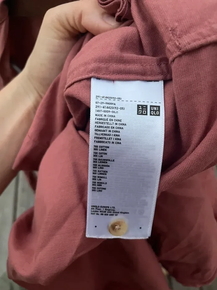 Robe chemise Lin mélangé Uniqlo - photo numéro 4