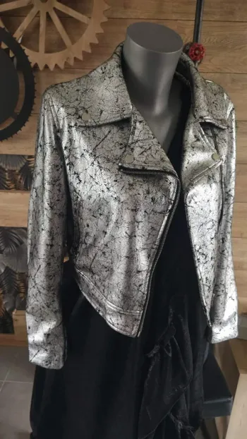 Veste suédine gris noir taille S