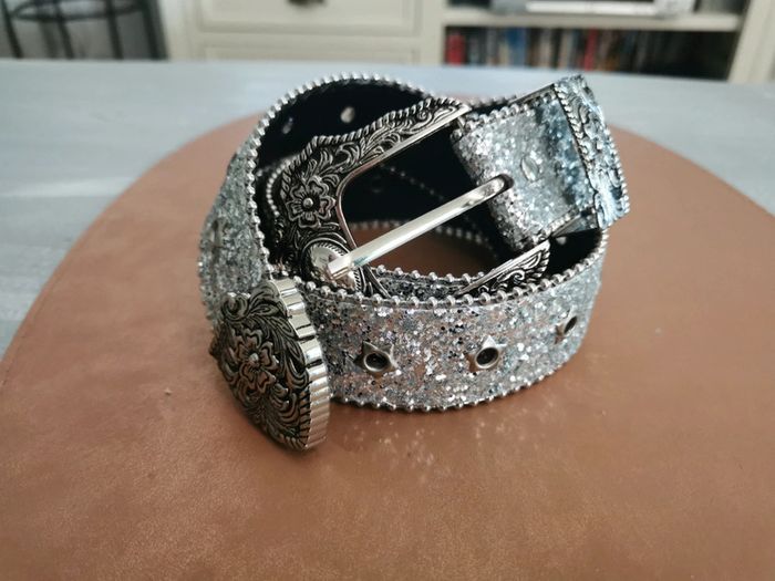 Ceinture femme paillette argenté - photo numéro 2