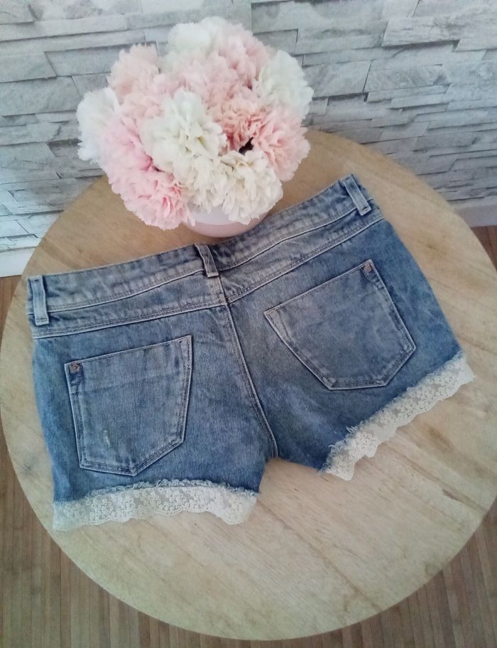 Short jean à dentelles Pimkie taille 36 - photo numéro 4