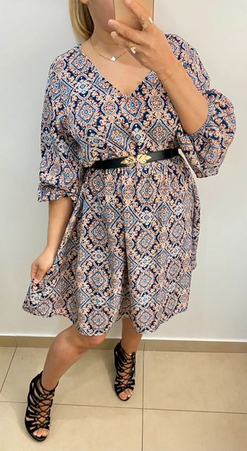 Jolie Robe Imprimée Col V Taille XL