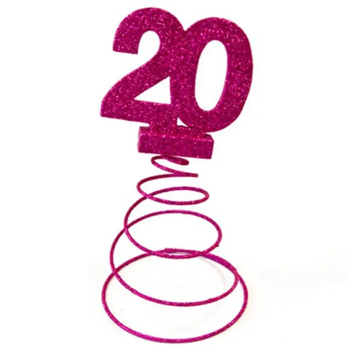 Décoration de Table Pailletée “20” Tendance Fête Violet Neuf