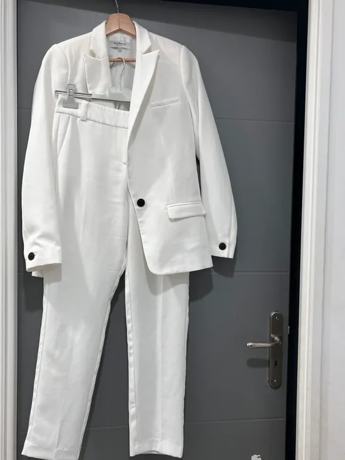 Ensemble blanc tailleur pantalon Morgan T36