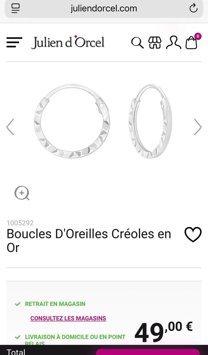 Boucles d’oreilles or blanc - photo numéro 6
