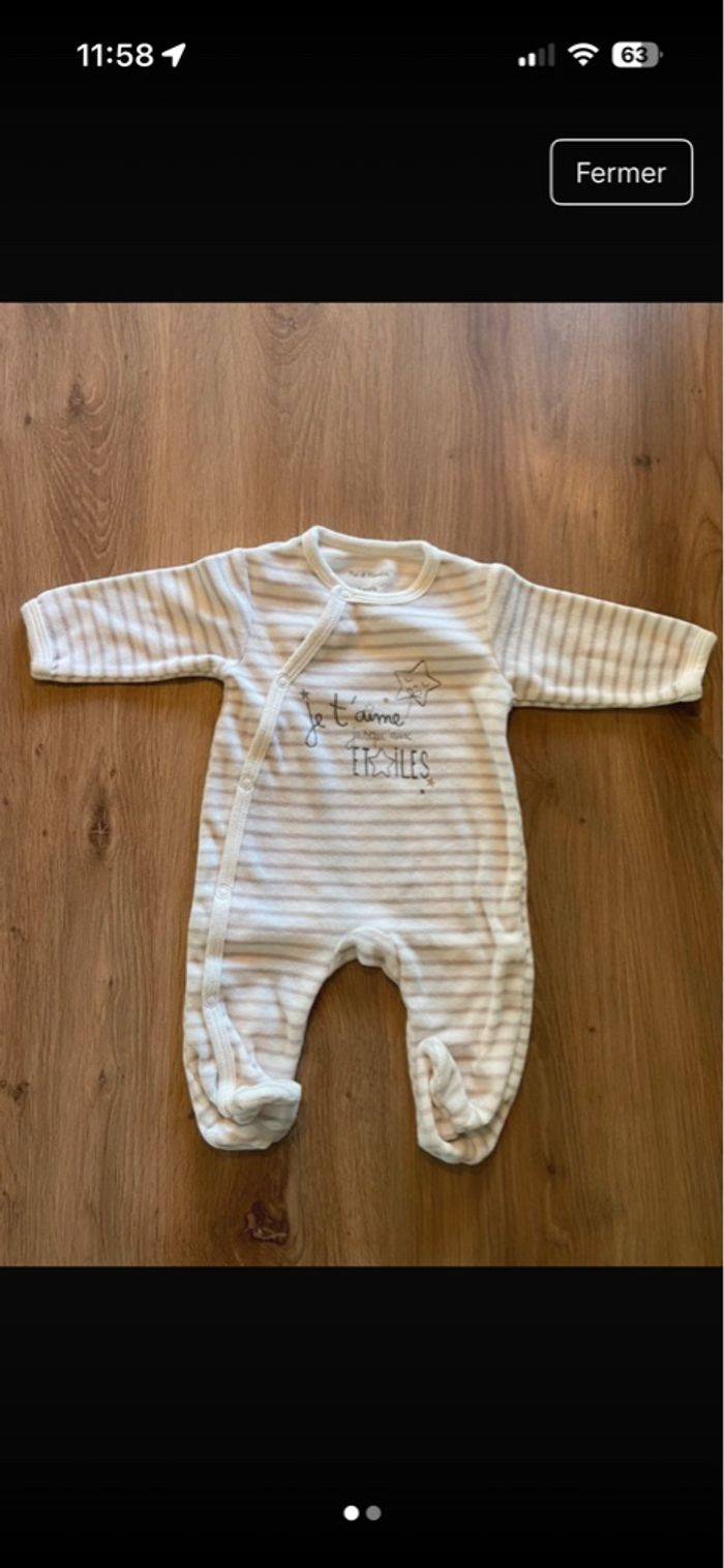 Pyjama velours, taille naissance