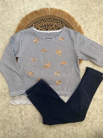 Ensemble rayé fille 5 ans