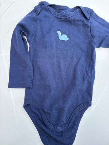 Body bleu marine dinosaure 18mois