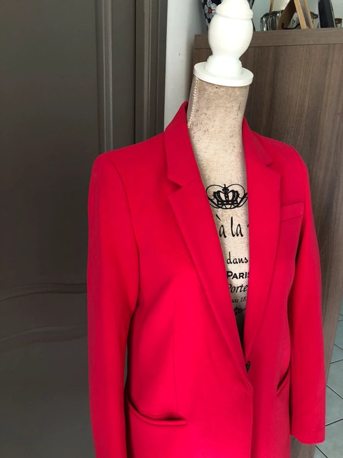 Superbe veste longue taille 38 mango fuchsia neuve - photo numéro 3