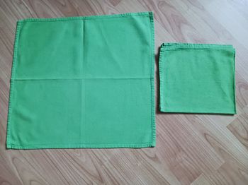 lot de 2 serviettes de table verte Neuve