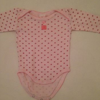 Body Rose à pois rose foncé