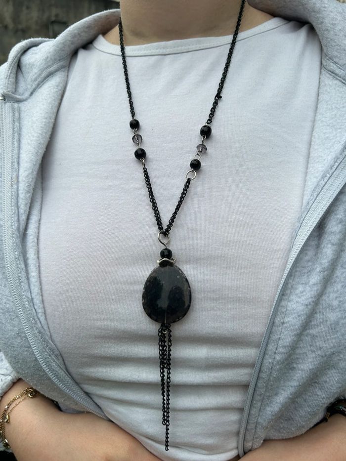 Collier perle noir