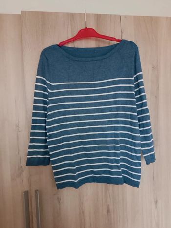 Marinière bleue blanche taille M