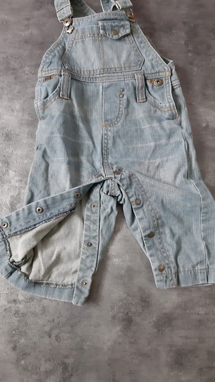 Salopette jeans garçon style délavé 100% coton - photo numéro 5
