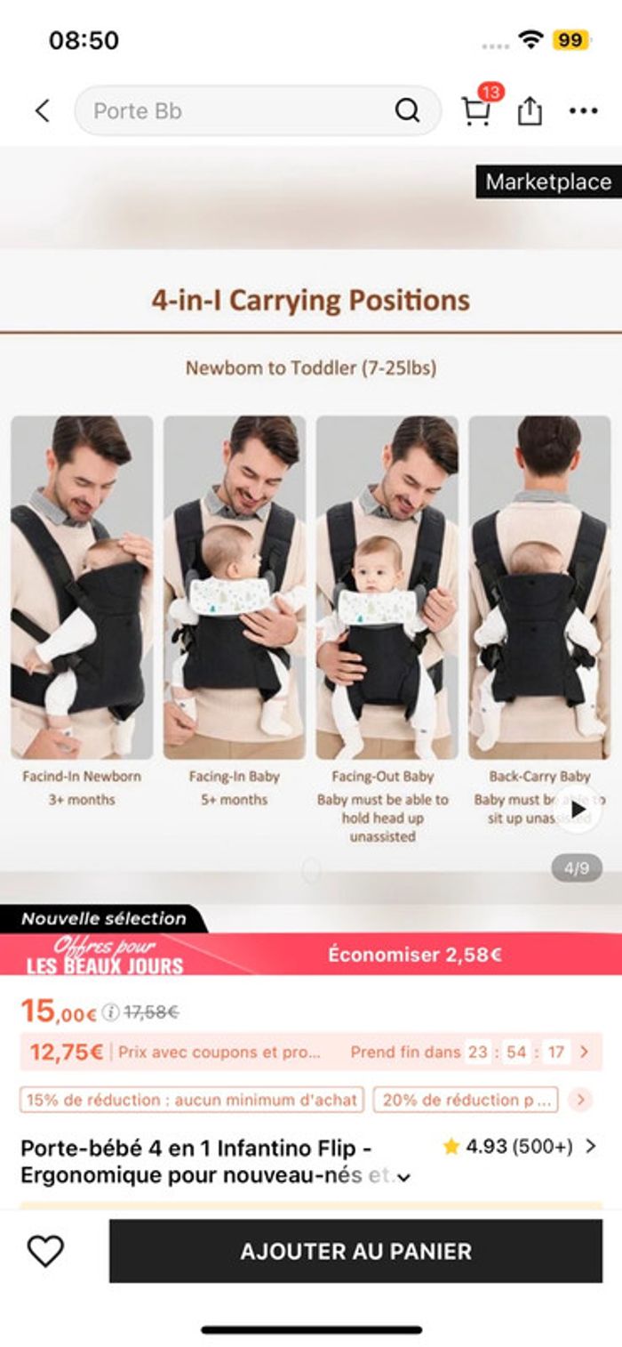 Porte bébé neuf