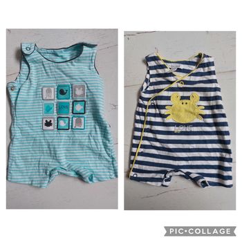 Lot de 2 combinaisons barboteuses Obaibi Taille 1 mois