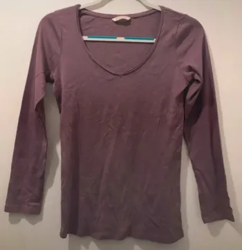 Haut femme camaïeu manche longue violet taille L