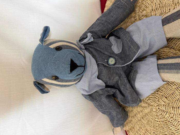 Ours en peluche bleu jean - photo numéro 8