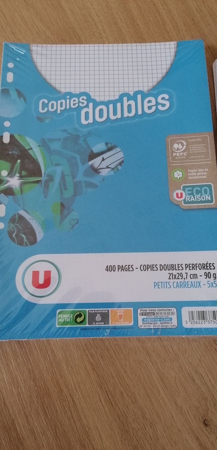 Lot copie double et feuille simple petit carreau - photo numéro 2