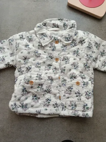 Veste Vertbaudet 60cm fleurs violettes