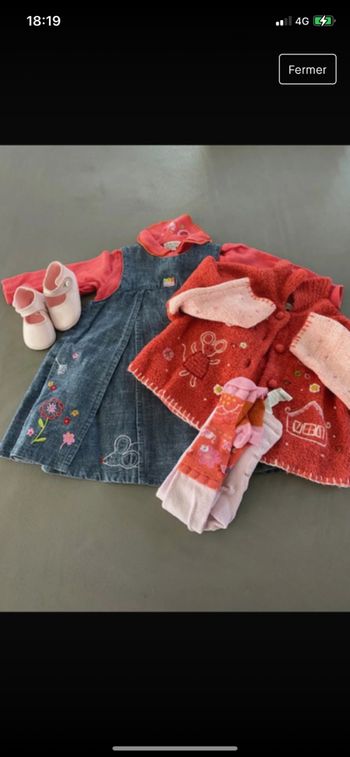 Ensemble robe tee shirt pull collant chaussures Catimini