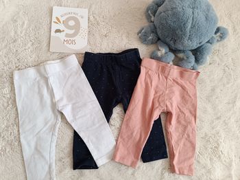 Lot 3 leggings 9 mois kiabi
