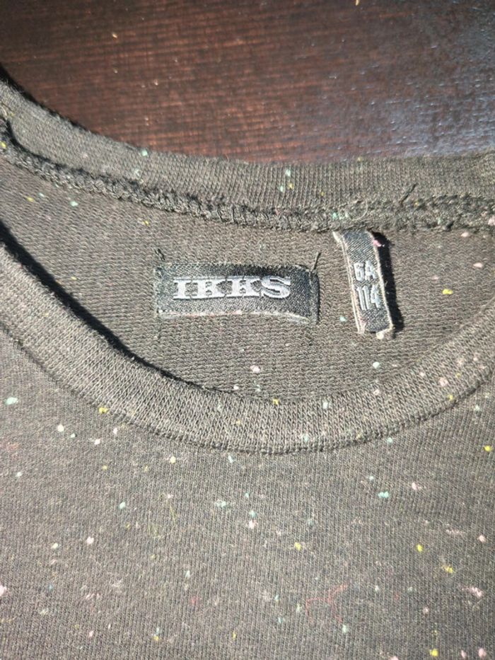 Ensemble pull et short IKKS noir moucheté palmiers sequins strass 6 ans - photo numéro 4