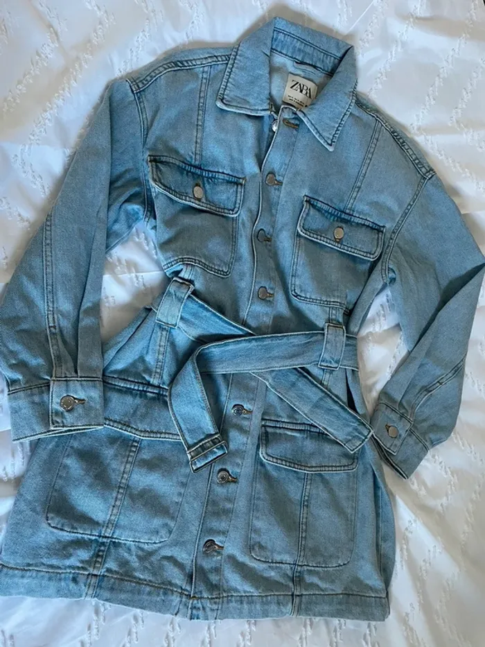 Robe en jean Denim Zara avec ceinture taille XS - photo numéro 5