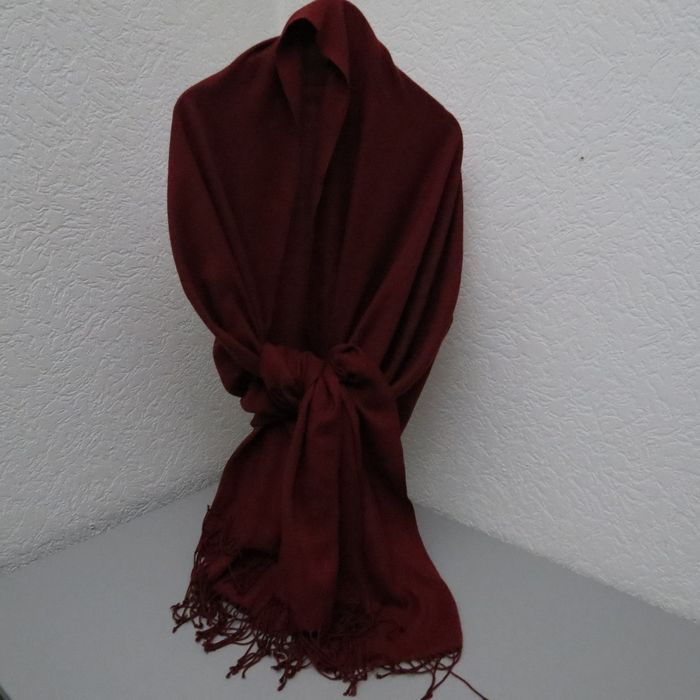 Grande étole / châle bordeaux – 2 m x 80 cm - photo numéro 6