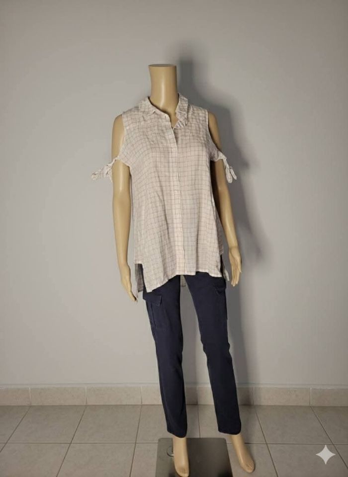 Chemise Sans Manches laura Jo - Neuf avec Étiquette - Taille S - Rose Pâle & Carreaux