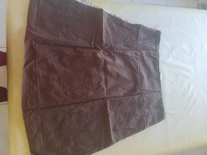 Jupe mi-longue t. 44 Ellyps. Marron à motifs. - photo numéro 7