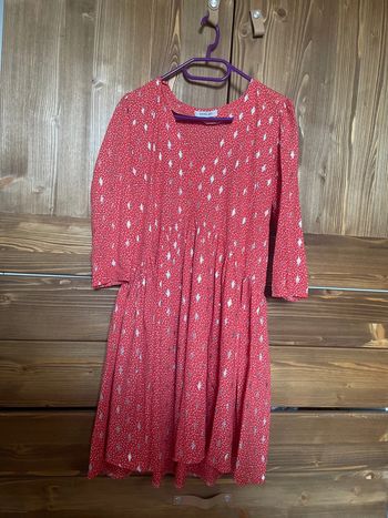 Robe courte rouge corail  à motif