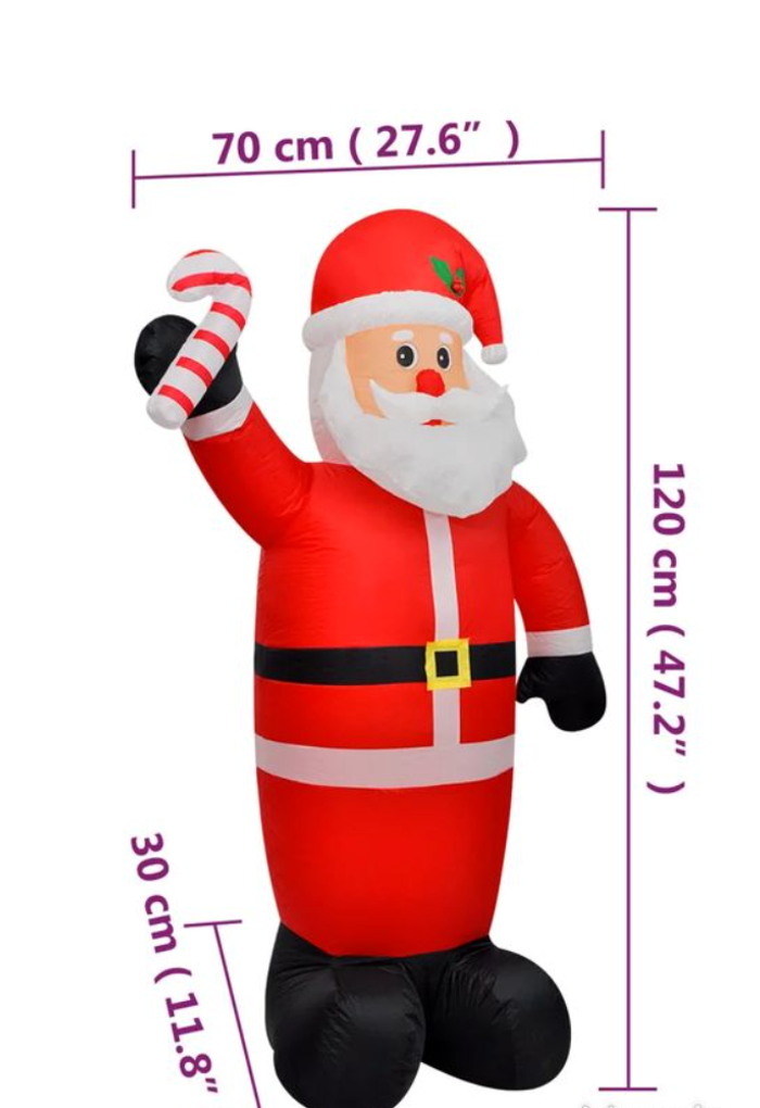 Neuf Père Noël Gonflable avec LED et canne en bonbon - photo numéro 3