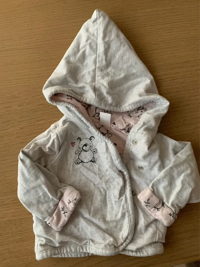 Gilet gris fille 56-62