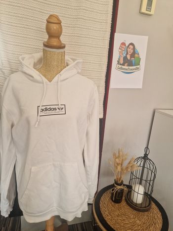 Sweat à capuche Adidas blanc taille M – bon état