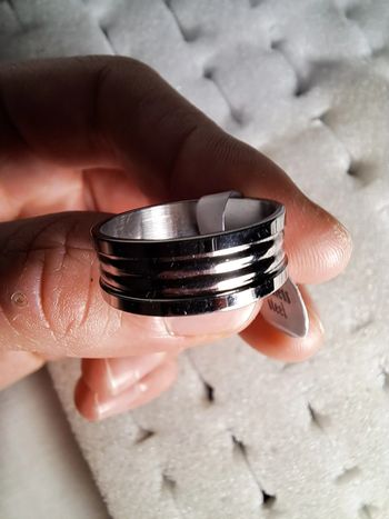 Bague acier inoxydable argentée