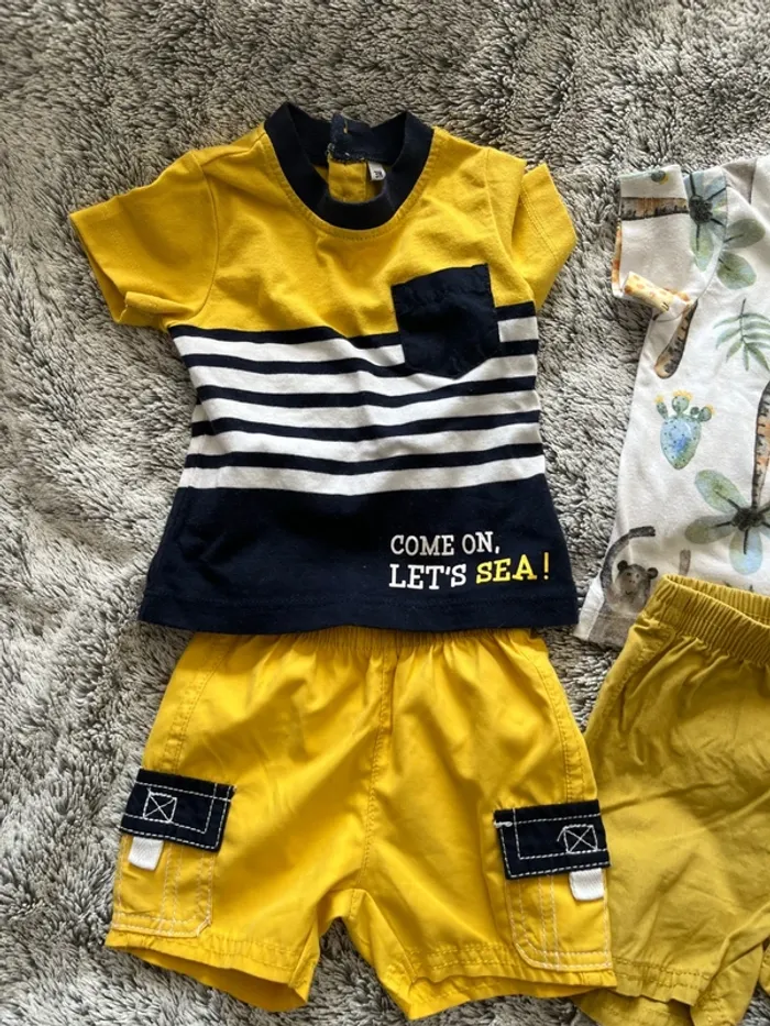 Ensemble short tee shirt bebe 3 mois - photo numéro 2