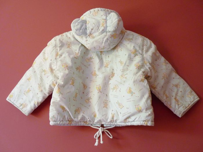 Manteau bébé Fille 18 Mois bleu avec capuche lapin TBE vintage - photo numéro 4