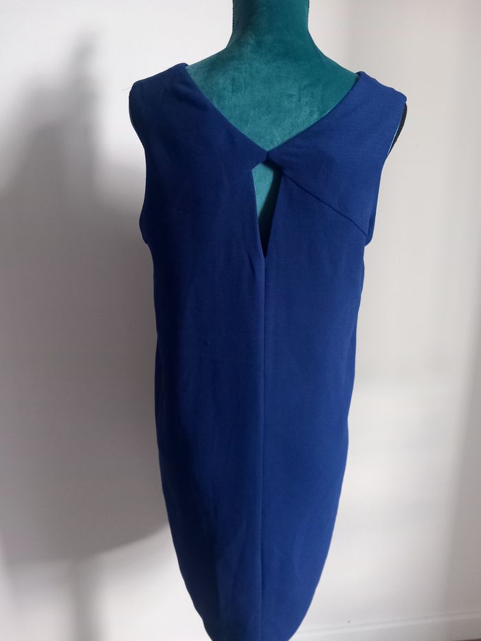 Robe bleue canard col en V Mango - photo numéro 3