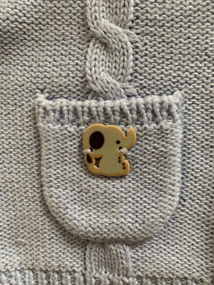 Cardigan Sergent Major Bleu Clair 6M - photo numéro 3