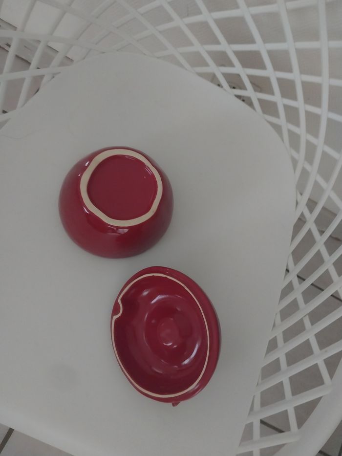Boîte pomme en céramique rouge – déco cuisine / sucrier - photo numéro 4