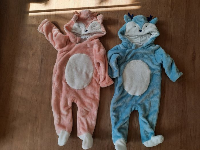 Combinaisons / surpyjamas jumixtes rose et bleu - photo numéro 2