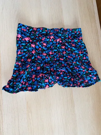 Jupe fille 6 7 8 ans fleurs tex été voile mousseline légère