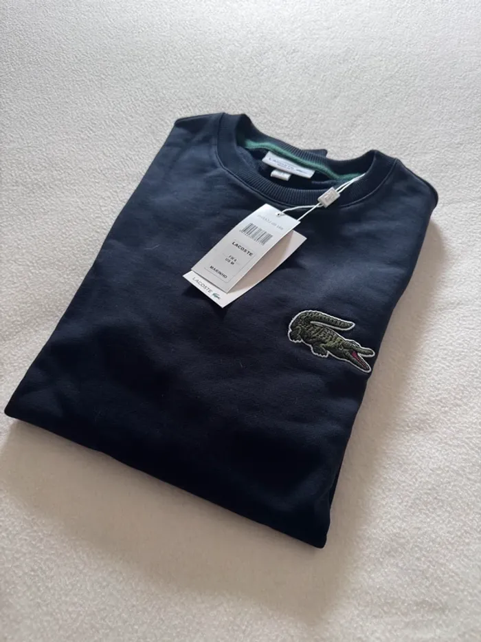 Sweat bleu marine Lacoste taille M - Grand Logo - Neuf - Valeur 150€