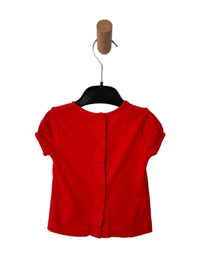 T-shirt rouge à manches courtes “trop jolie” - Kitchoun 3 mois (60cm) - photo numéro 2