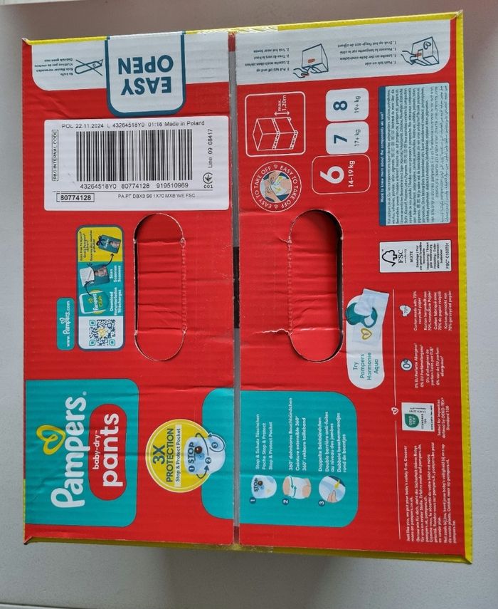 Couches Pampers Baby-dry pants taille 6 - photo numéro 3