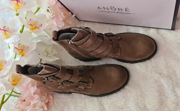 Bottes Bottines cuir Zip André T35 - photo numéro 4