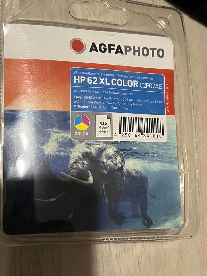 Cartouche d’encre 62xl hp color