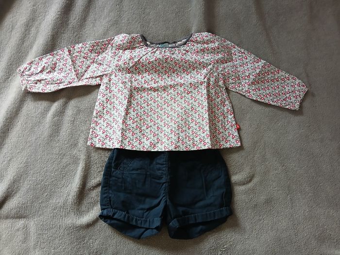 Ensemble été short/haut 12 mois fille