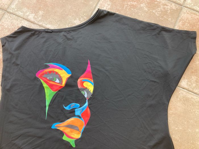 Grand tee shirt ample asymétrique L - photo numéro 2